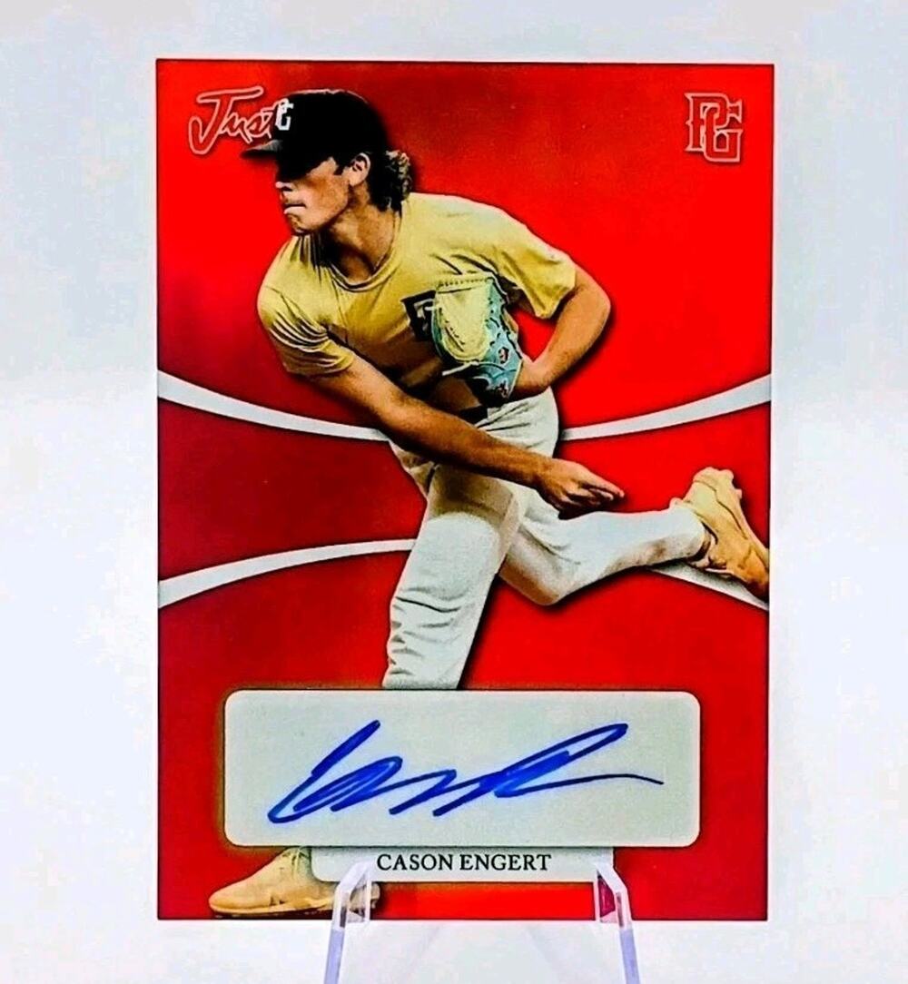 2022 Leaf Perfect Game National Showcase Just Minors Cason Engert SP 1/6 Auto